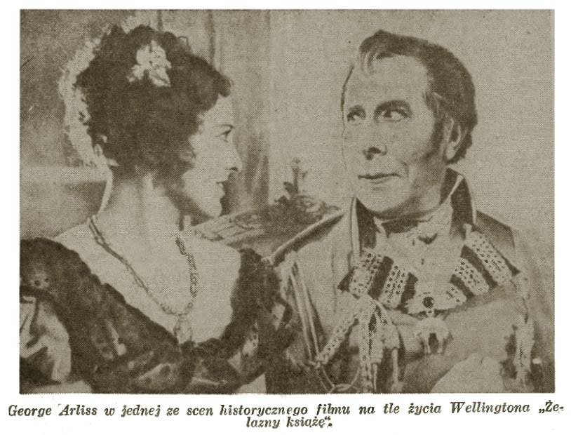 George Arliss w jednej ze scen historycznego filmu na tle Å¼ycia Wellingtona Zelazny ksiaze